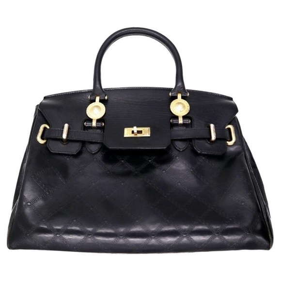 Versace Handbags - VERSACE Birkin Sunburst Black Handbag BAG